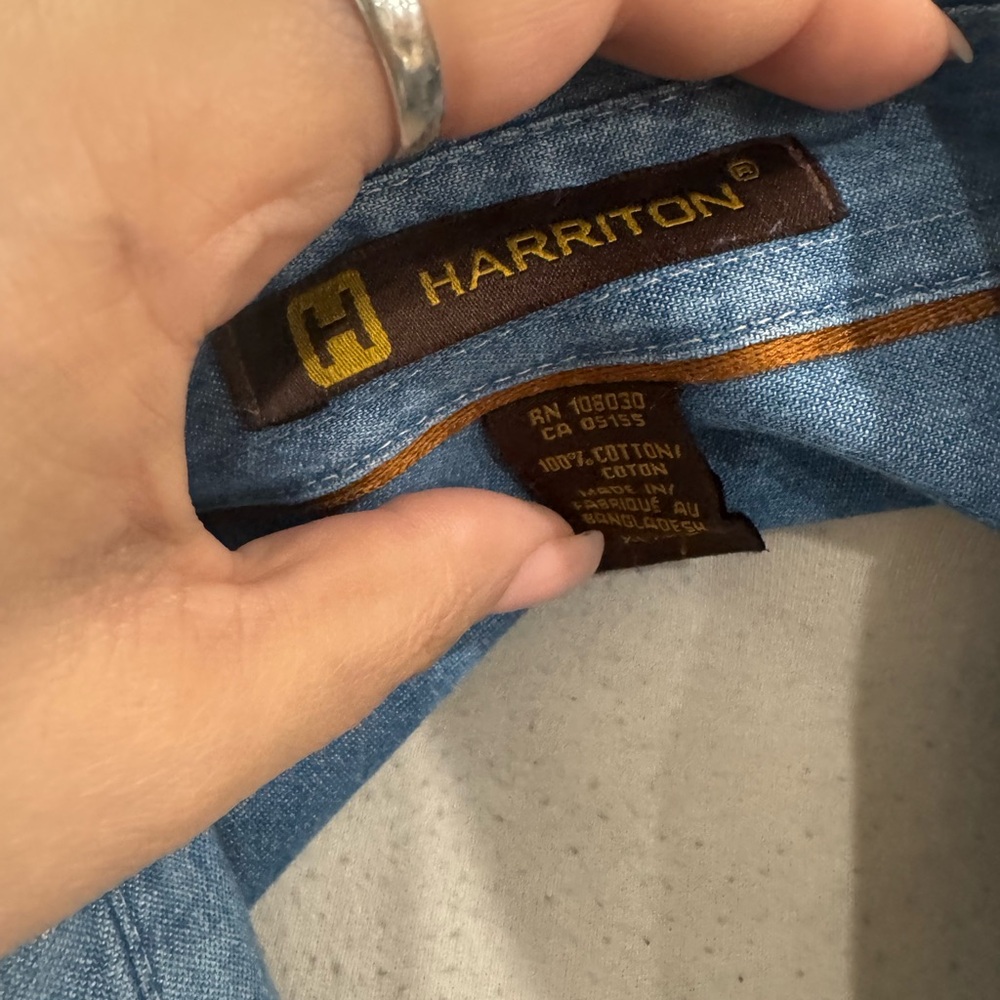 Vintage Corvette Denim‎ Shirt — Harriton — XL — 100% Cotton - Picture 4 of 5